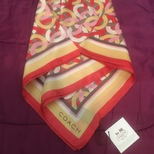 NWT - Coach "Kristin" square scarf - multicolored